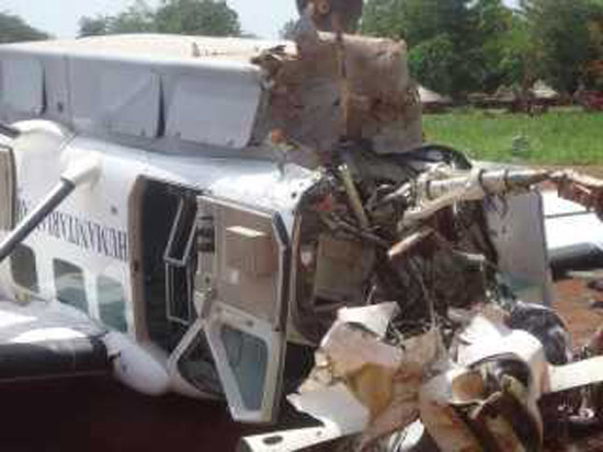 A view of the wrecked WFP plane [©Gurtong/ Joseph Nashion]
